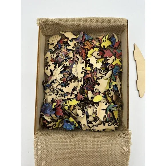 Wooden Jigsaw Puzzle Alluring Fox Rainbow Odd Shapes Complex Pieces READ - Picture 6 of 15